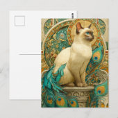 Art Nouveau Cat Briefkaart (Voorkant / Achterkant)