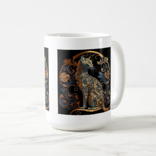 Art Nouveau Cat Classic Mok, 15 oz Koffiemok