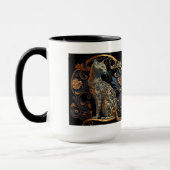 Art Nouveau Cat Combo Mok, 15 oz Mok (Links)