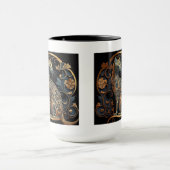 Art Nouveau Cat Combo Mok, 15 oz Mok (Midden)