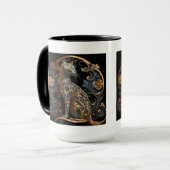 Art Nouveau Cat Combo Mok, 15 oz Mok (Voorkant links)