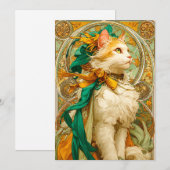 Art Nouveau Cat Feestdagenkaart (Voorkant / Achterkant)