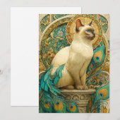 Art Nouveau Cat Feestdagenkaart (Voorkant / Achterkant)