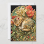 Art Nouveau Cat Feestdagenkaart (Voorkant)
