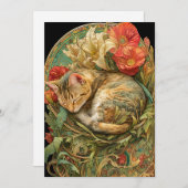 Art Nouveau Cat Feestdagenkaart (Voorkant / Achterkant)