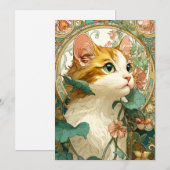 Art Nouveau Cat Feestdagenkaart (Voorkant / Achterkant)