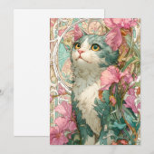 Art Nouveau Cat Feestdagenkaart (Voorkant / Achterkant)