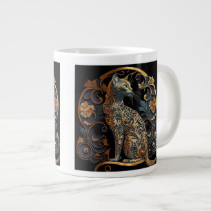 Art Nouveau Cat Jumbo Mok