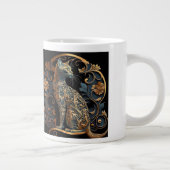 Art Nouveau Cat Jumbo Mok (Rechts)