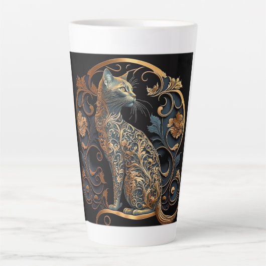 Art Nouveau Cat Latte Mok (Voorkant)