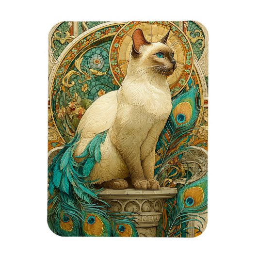 Art Nouveau Cat Magneet (Verticaal)