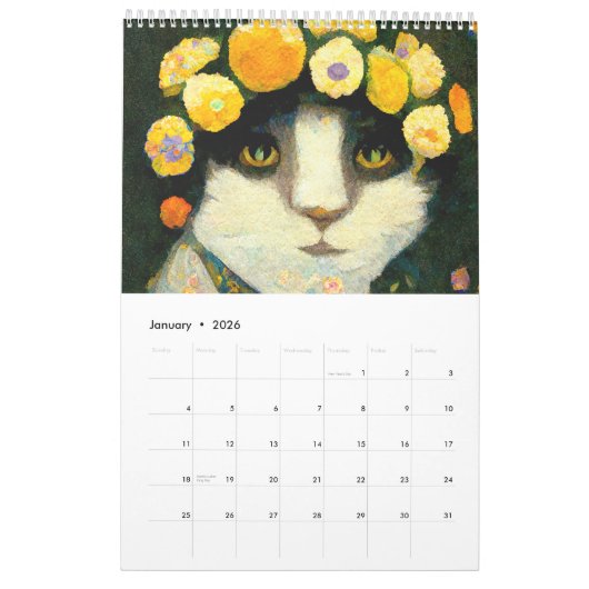 Art Nouveau Cats – 2026 Calendar   Kalender (Jan 2026)
