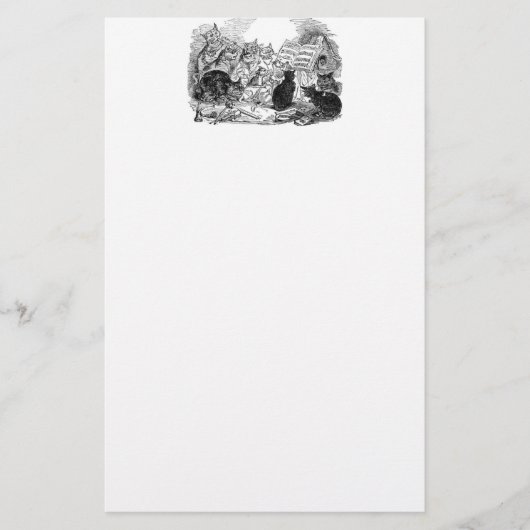 Art Nouveau Cats Briefpapier (Voorkant)