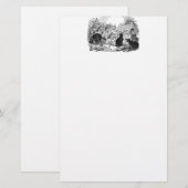 Art Nouveau Cats Briefpapier (Voorkant / Achterkant)