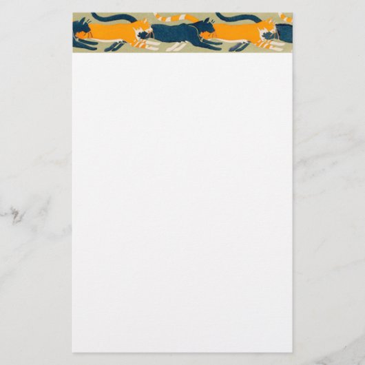 Art Nouveau Cats Briefpapier (Voorkant)