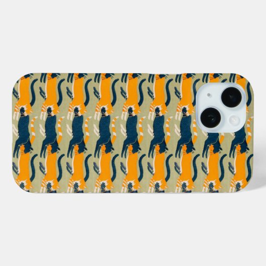 Art Nouveau Cats Case-Mate iPhone Case (Achterkant (horizontaal))