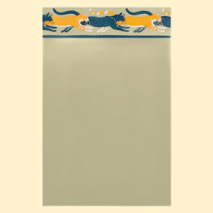 Art Nouveau Cats en Flowers Stationery Briefpapier