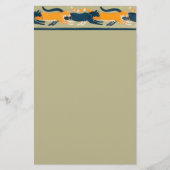 Art Nouveau Cats en Flowers Stationery Briefpapier (Voorkant)