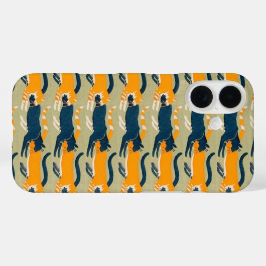 Art Nouveau Cats Hoesje-Mate iPhone Case (Achterkant (horizontaal))