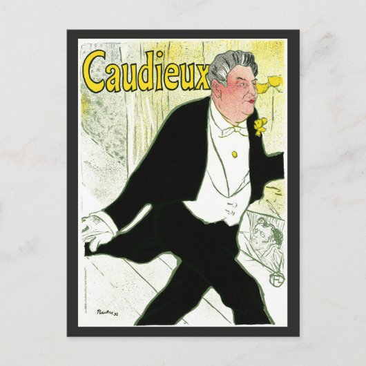  Art Nouveau, Caudieux van Toulouse Lautrec Briefkaart (Voorkant)