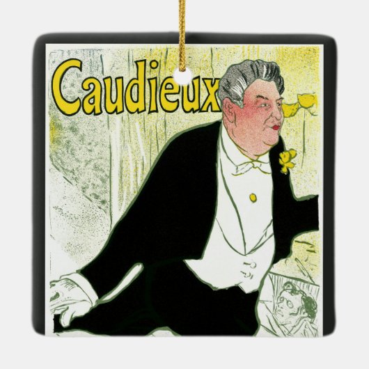  Art Nouveau, Caudieux van Toulouse Lautrec Keramisch Ornament (Achterkant)