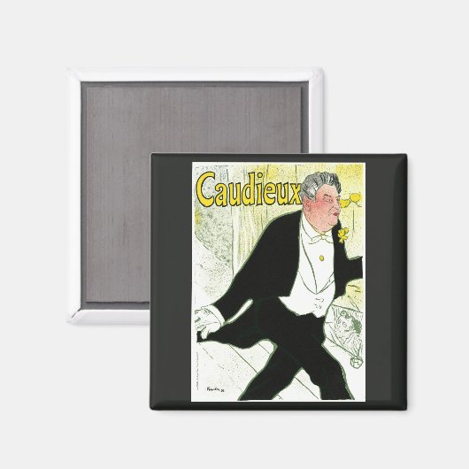  Art Nouveau, Caudieux van Toulouse Lautrec Magneet (Voorkant / Achterkant)