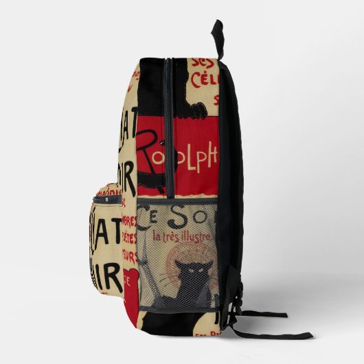 Art Nouveau, Ce Soir Chat Noir Black Cat Bedrukte Rugzak (Rechts)