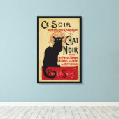  Art Nouveau, Ce Soir Chat Noir Black Cat Canvas Afdruk (Insitu (Houten vloer))