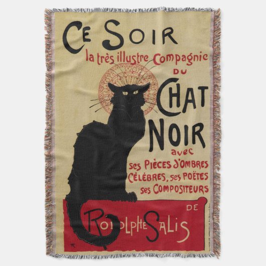 Art Nouveau, Ce Soir Chat Noir Black Cat Deken (Voorkant Verticaal)