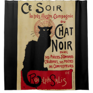 Art Nouveau, Ce Soir Chat Noir Black Cat Douchegordijn