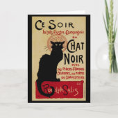  Art Nouveau, Ce Soir Chat Noir Black Cat Kaart (Voorkant)