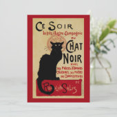  Art Nouveau, Ce Soir Chat Noir Black Cat Kaart (Staand voorkant)