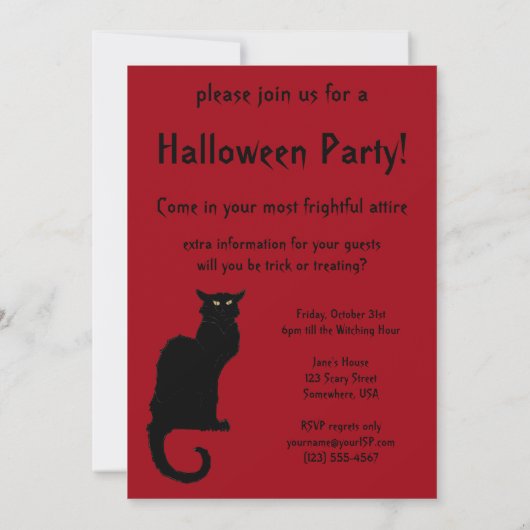  Art Nouveau, Ce Soir Chat Noir Black Cat Kaart (Achterkant)