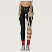 Art Nouveau, Ce Soir Chat Noir Black Cat Leggings (Voorkant)