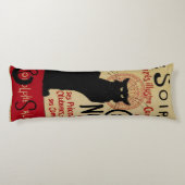  Art Nouveau, Ce Soir Chat Noir Black Cat Lichaamskussen (Achterkant)