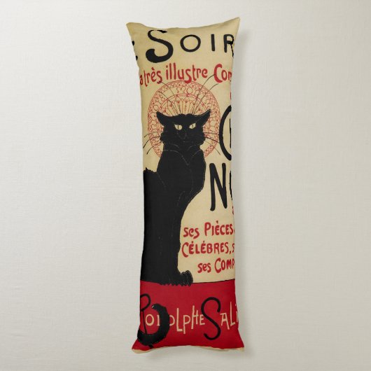  Art Nouveau, Ce Soir Chat Noir Black Cat Lichaamskussen (Achterkant (Verticaal))