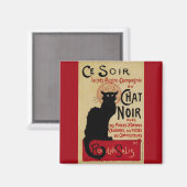  Art Nouveau, Ce Soir Chat Noir Black Cat Magneet (Voorkant / Achterkant)