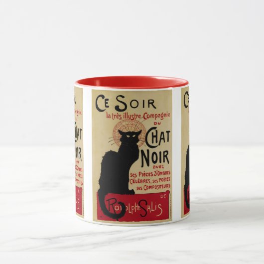  Art Nouveau, Ce Soir Chat Noir Black Cat Mok (Midden)
