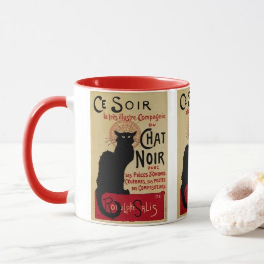 Art Nouveau, Ce Soir Chat Noir Black Cat Mok (Met donut)