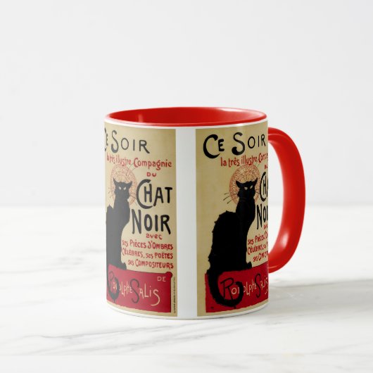  Art Nouveau, Ce Soir Chat Noir Black Cat Mok (Voorkant rechts)