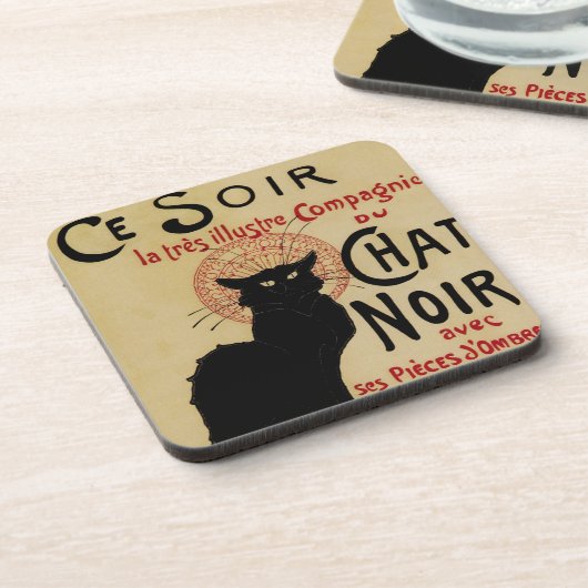  Art Nouveau, Ce Soir Chat Noir Black Cat Onderzetter (Linkerzijde)