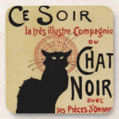  Art Nouveau, Ce Soir Chat Noir Black Cat Onderzetter (Voorkant)