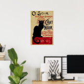 Art Nouveau, Ce Soir Chat Noir Black Cat Poster (Thuiskantoor)