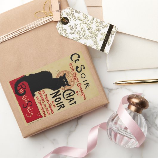  Art Nouveau, Ce Soir Chat Noir Black Cat Rechthoekige Sticker (Geschenken)