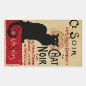  Art Nouveau, Ce Soir Chat Noir Black Cat Rechthoekige Sticker (Voorkant)