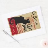  Art Nouveau, Ce Soir Chat Noir Black Cat Rechthoekige Sticker (Envelop)
