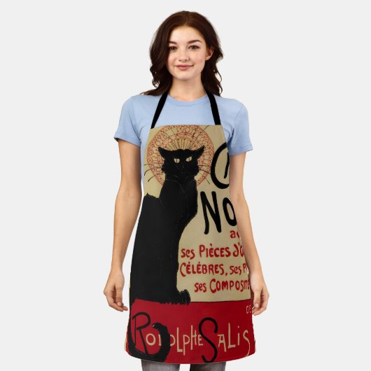  Art Nouveau, Ce Soir Chat Noir Black Cat Schort (Gedragen)