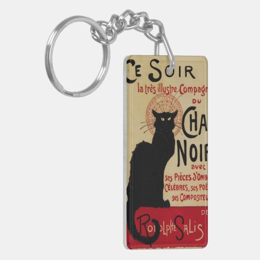  Art Nouveau, Ce Soir Chat Noir Black Cat Sleutelhanger (Voorkant Links)
