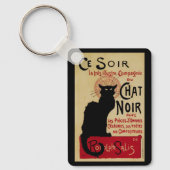  Art Nouveau, Ce Soir Chat Noir Black Cat Sleutelhanger (Voorkant)
