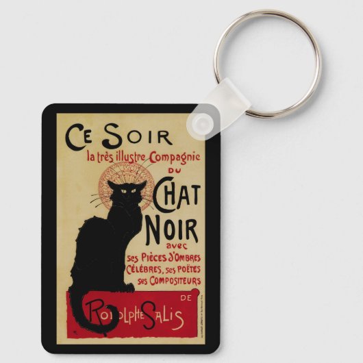  Art Nouveau, Ce Soir Chat Noir Black Cat Sleutelhanger (Achterkant)